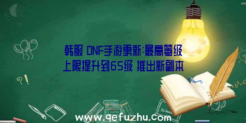 韩服《DNF手游更新:最高等级上限提升到65级